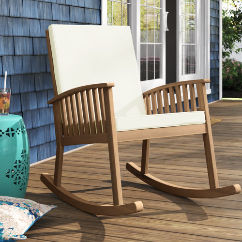 Outdoor Rocking Chairs Wayfair Canada   Rashmare Acacia Outdoor Rocking Chair 